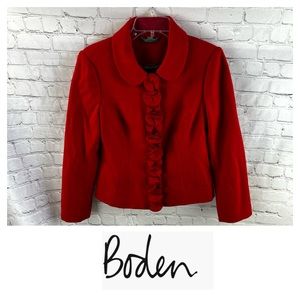 Boden Rosette Wool Coat Jacket